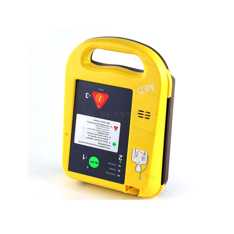 Sy-C025 Medizinische Notfallausrüstung Tragbarer Herzschrittmacher AED automatisierter externer Defibrillator Mit Englisch/Spanisch