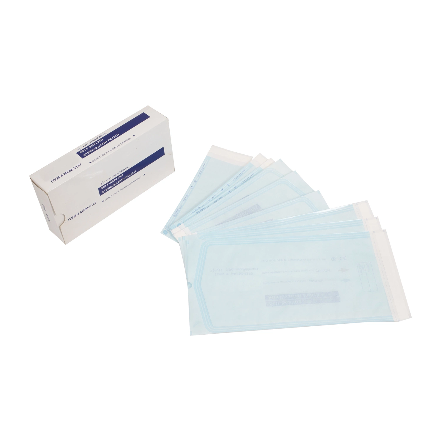 Autoclave stérile plate en plastique sachets de stérilisation Rouleaux Produits dentaires jetables d'alimentation du rabatteur