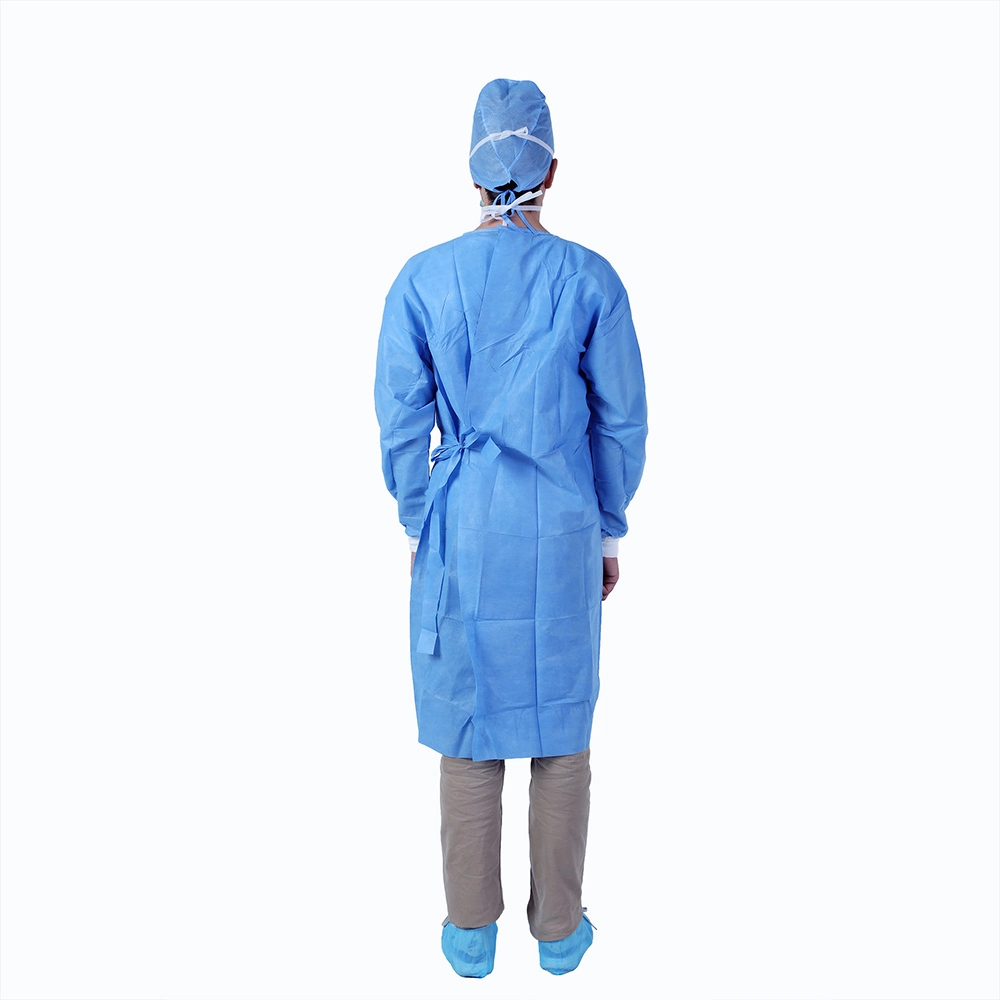 Morntrip Isolation Non Woven Medical Surgical Impermeable Protective Disposable PPE Gown with Knitted Cuffs