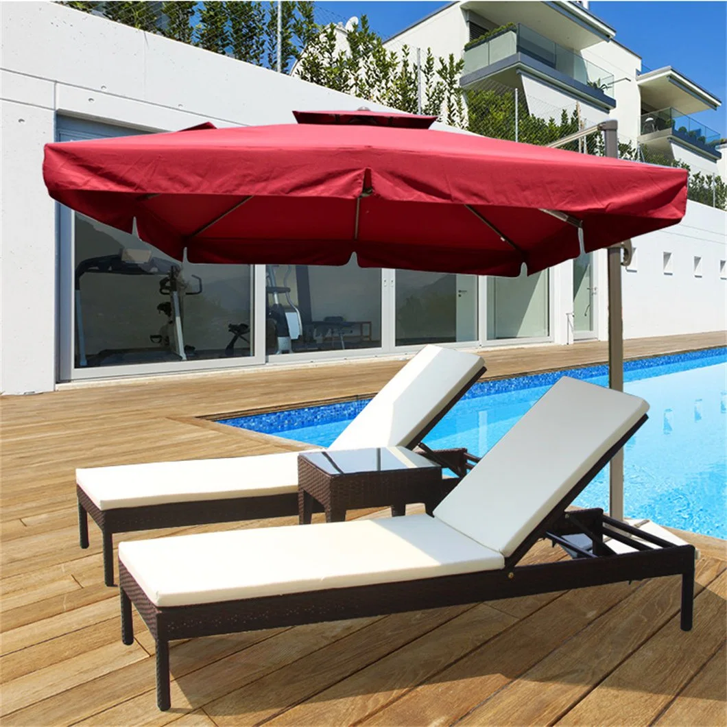 Silla de playa de mimbre ajustable de aluminio de la moda Rattan salón al aire libre