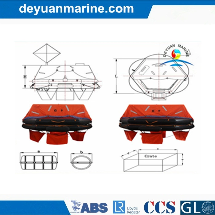 Ec Approval 8 Man Throw-Overboard Inflatable Life Raft