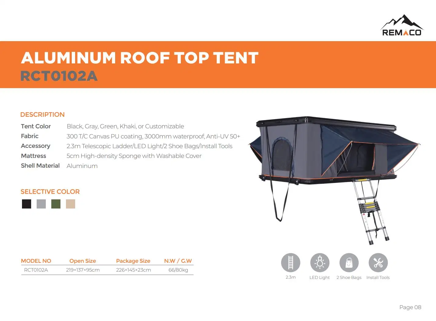 Hot Selling 4X4 Hard Shell Outdoor Camping Car Roof Tent