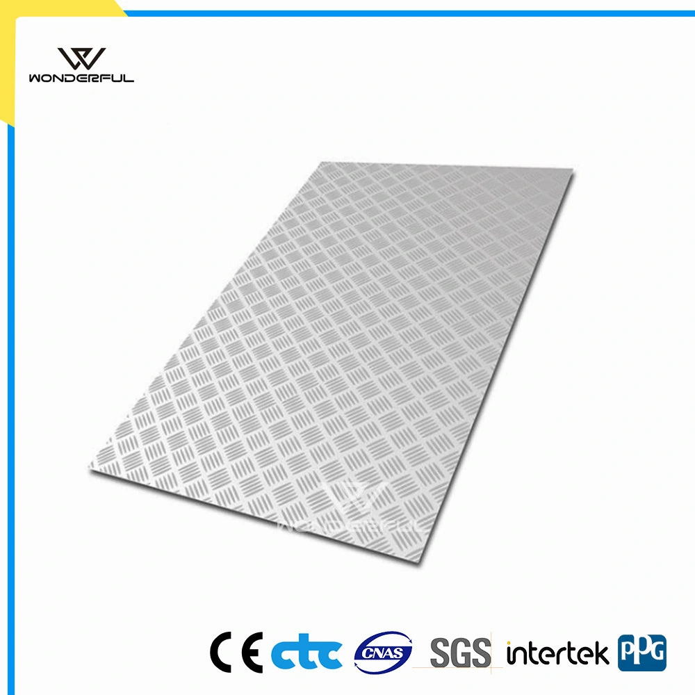 Anti-Slip Heat Insulation Anodized Stucco Embossed Hammer Stone Aluminum Checkered Chequered Sheet for Container