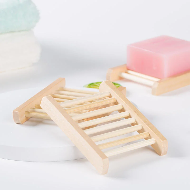 Soap Rack Plate Box Container Bamboo Soap Dish for Bath Shower Plate