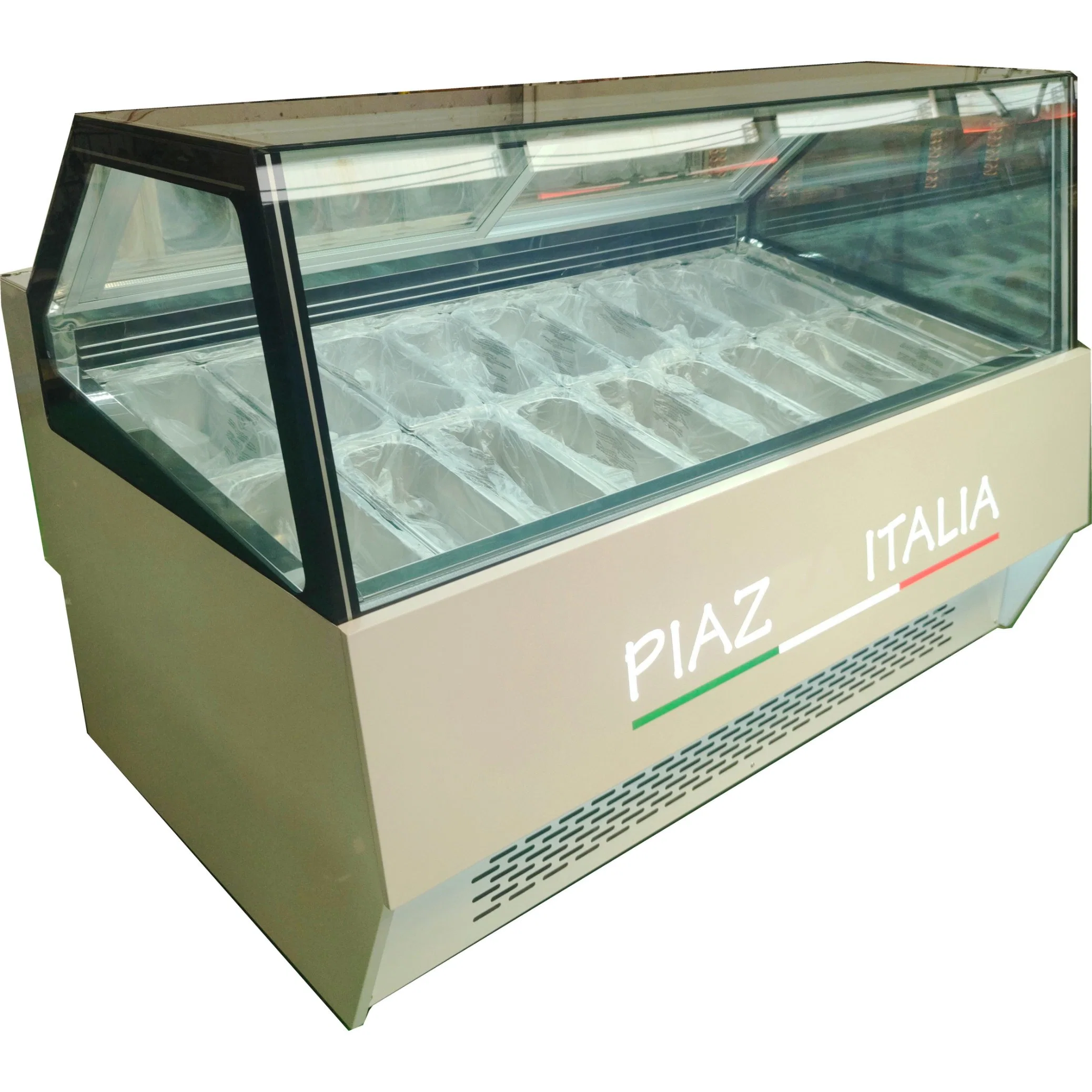 Amazing New Design 18 Flavors Gelato Ice Cream Display Showcase Freezer