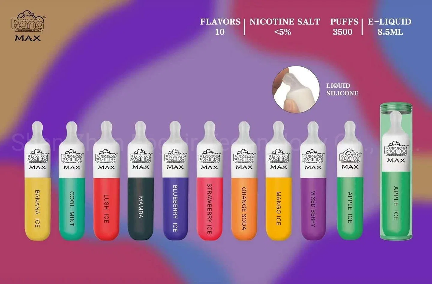 3500puffs with Liquid Silicon Mouthpiece Nipple Bang Max Wholesale Vape