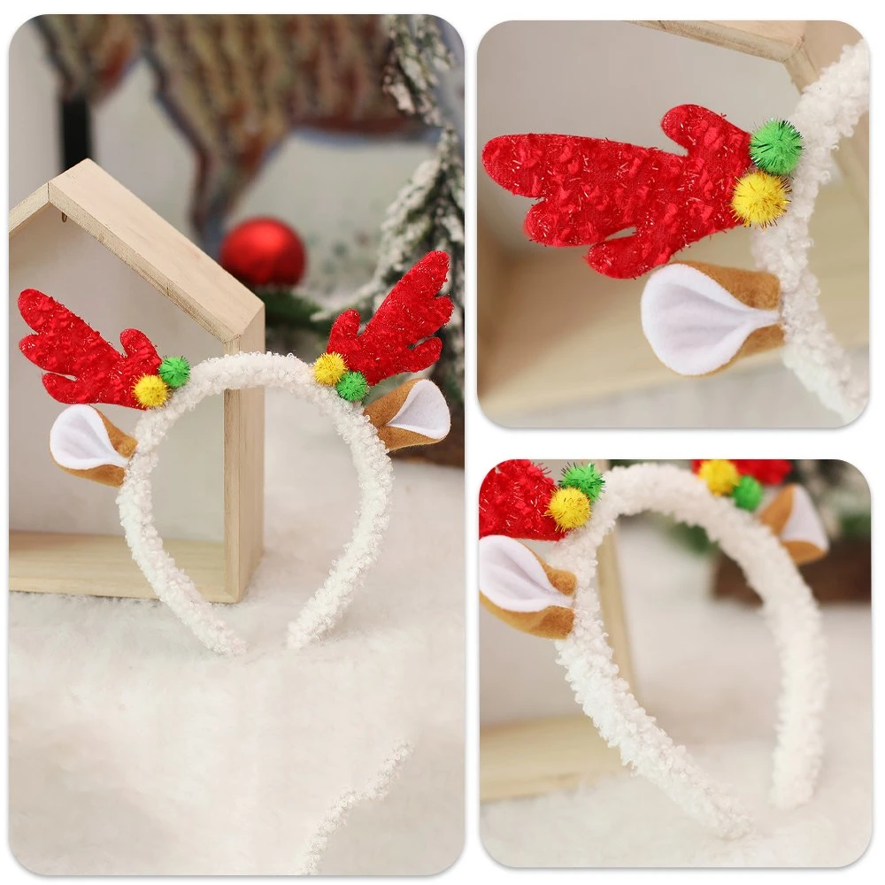 Christmas Headband Reindeer Antler Xmas Tree Head Hat Toppers Costume Headbands