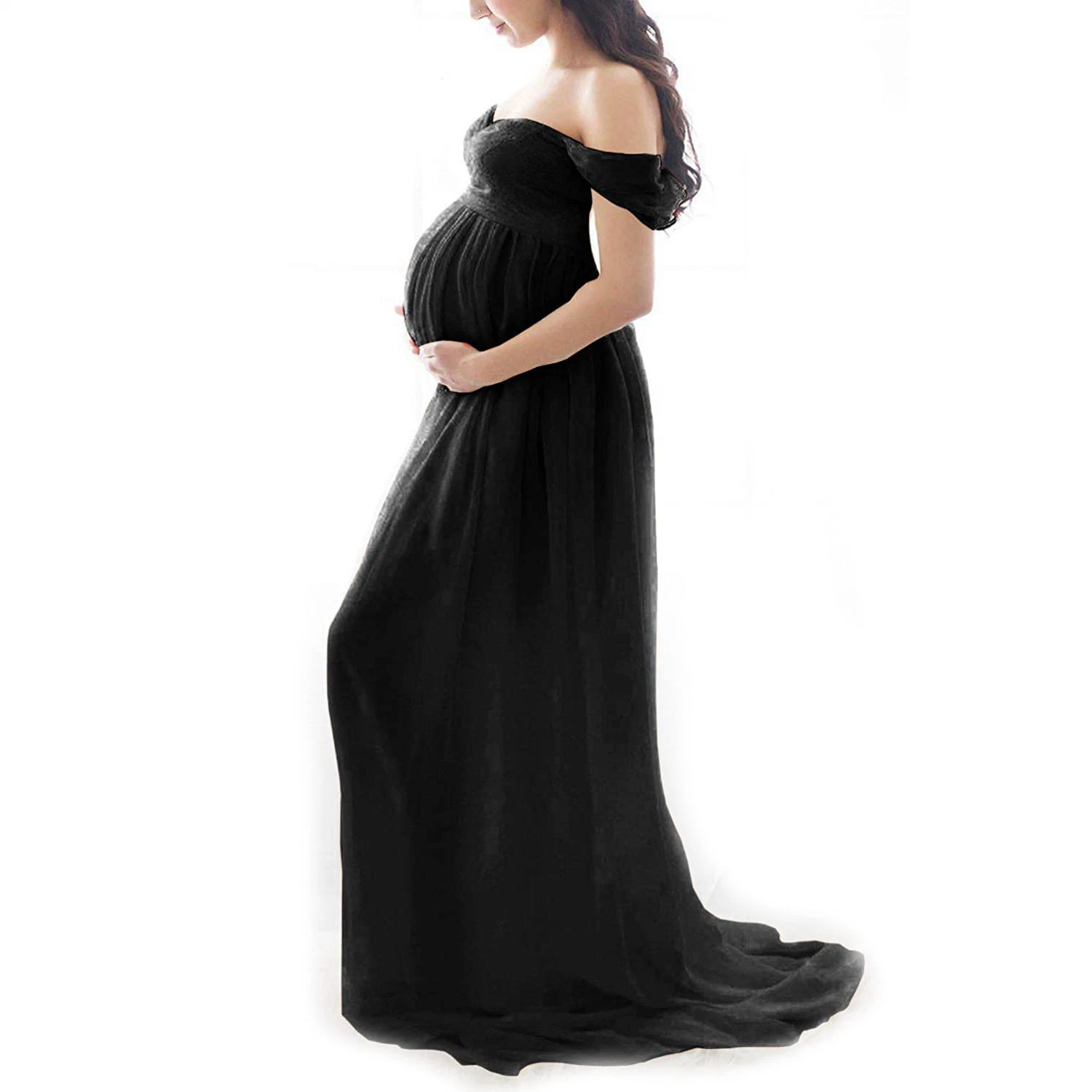 2021 Luxury Style Women Ponte Soild Color Black Maternity Dresses Factory