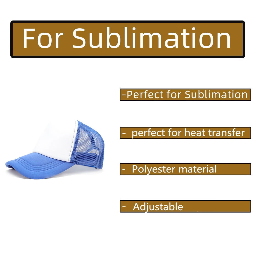 Sublimation Hat Us Warehouse Mesh Custom Logo Embroidery 5 Panel Trucker Cap