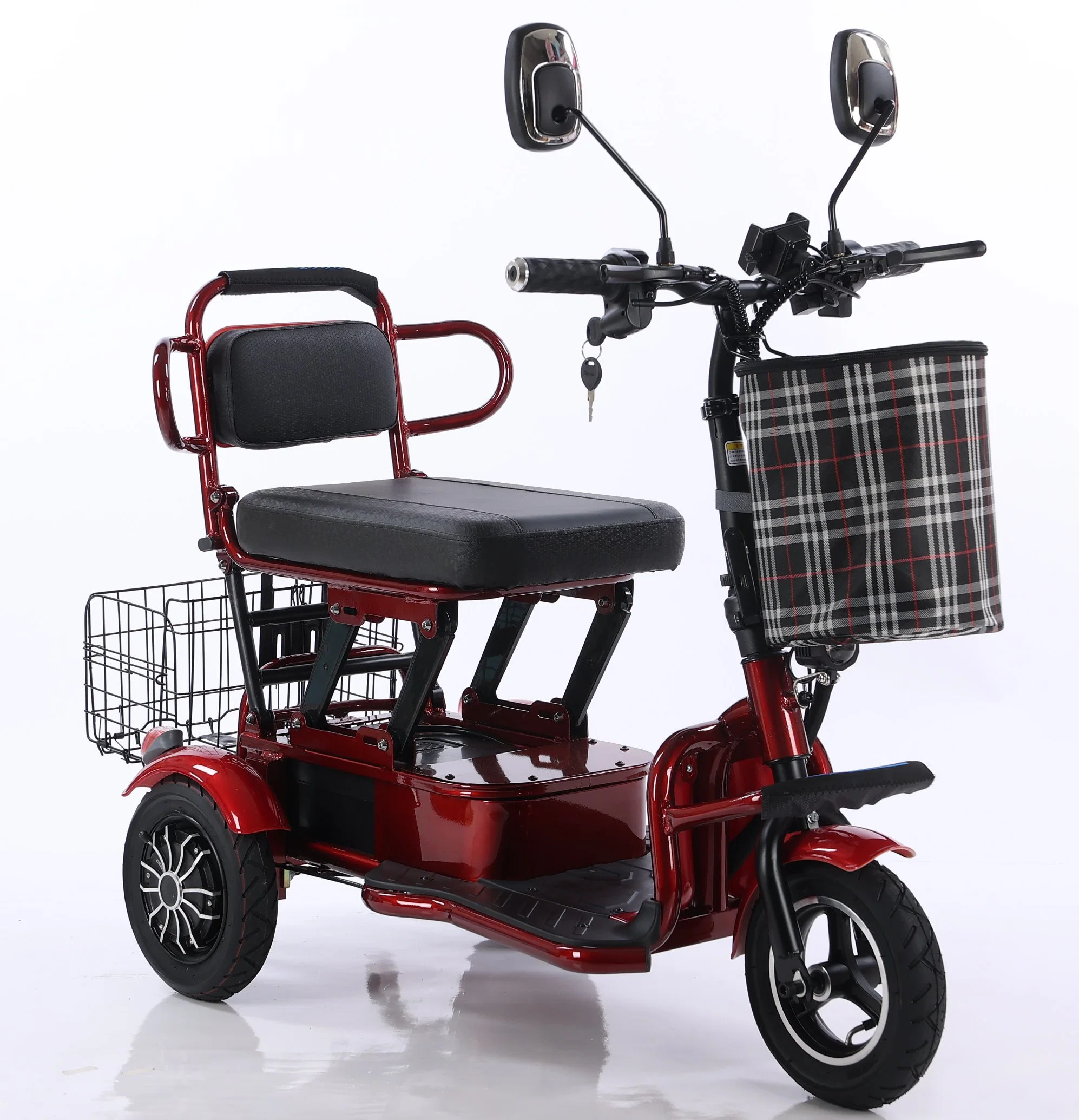 Four Wheel Foldable with Basket Electric Handicap Scooter 350W Motor 12ah Lead Acid Battery
