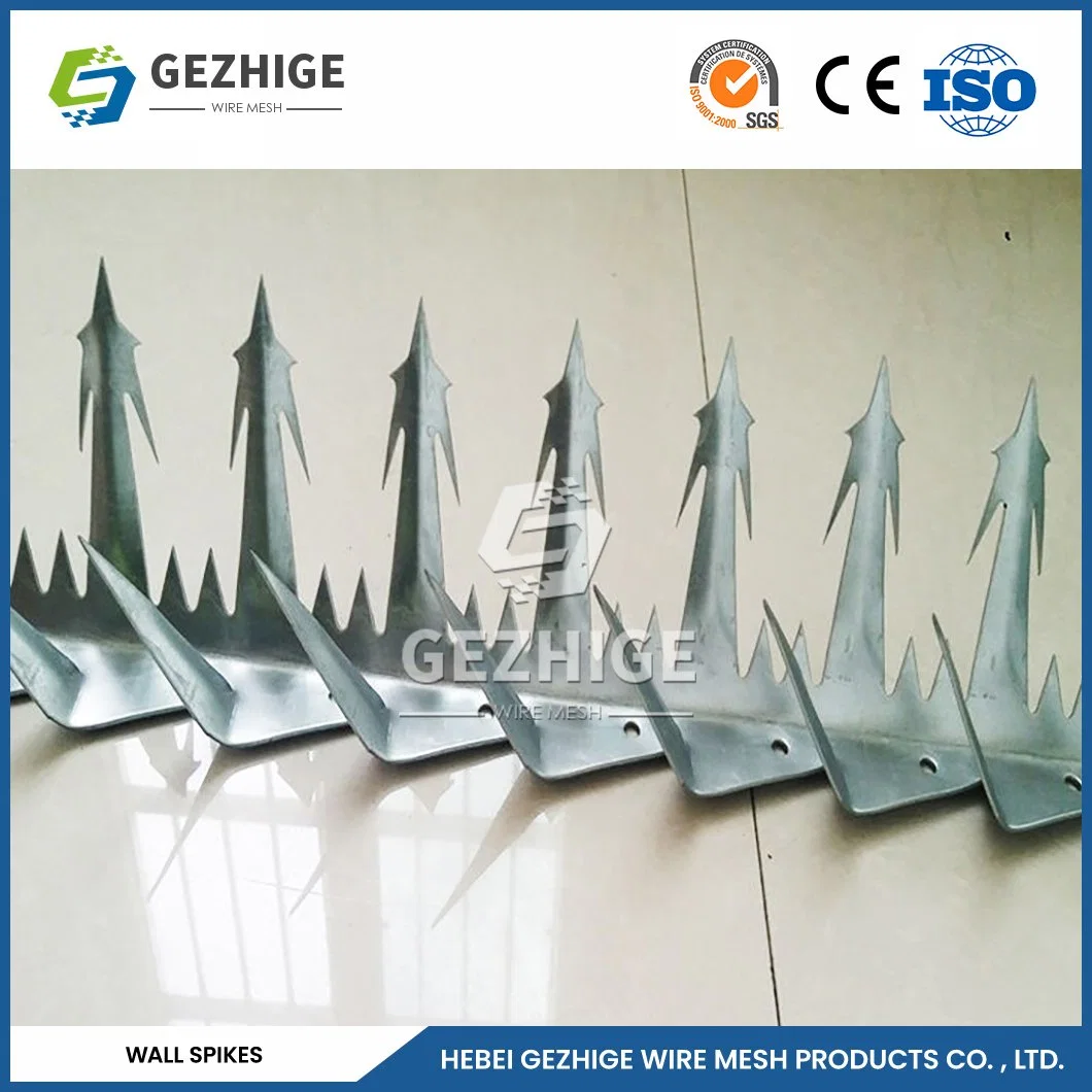 Gezhige Standard Razors Spikes Suppliers 10cm Blade Spacing Protection Wall Spikes China 20cm Blade Length Security Anti Climb Spikes