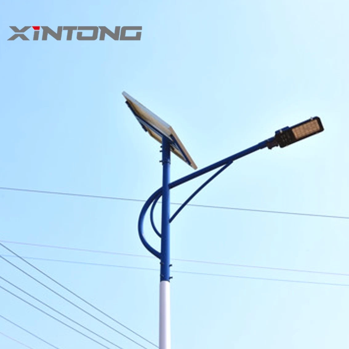 IP65 High Brightness Power Waterproof Outdoor Road Energy Saving LED Solar Panel Street Lamp with Pole