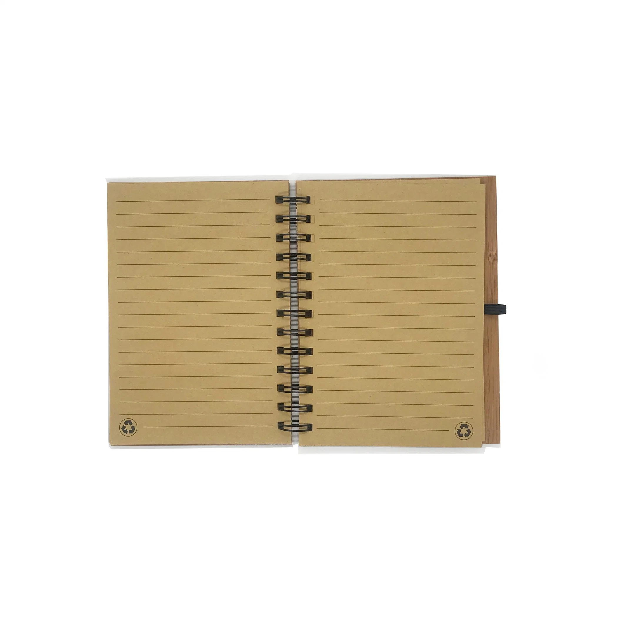 Office Supply Notepad Bamboo Cover Spiral Notebook with Bamboo Pen