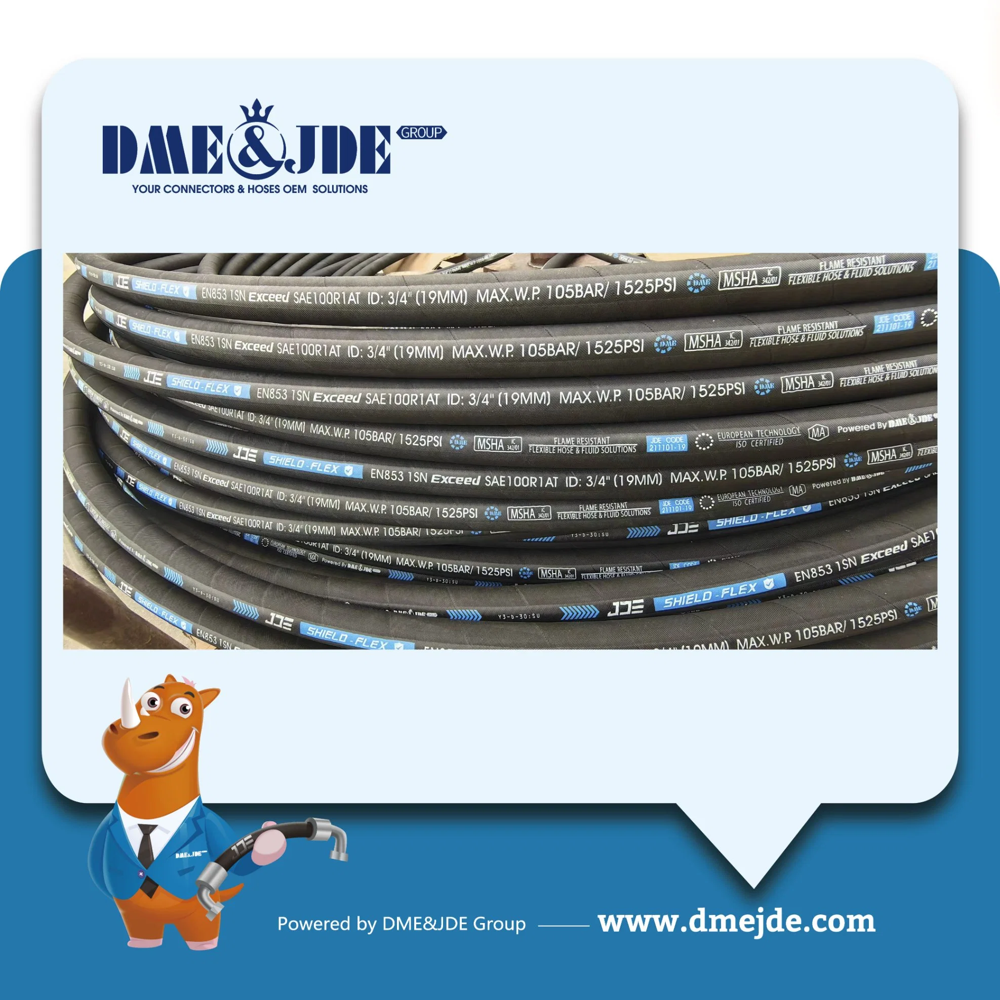 2W +155 Wire Braided Heat Resistant Hose