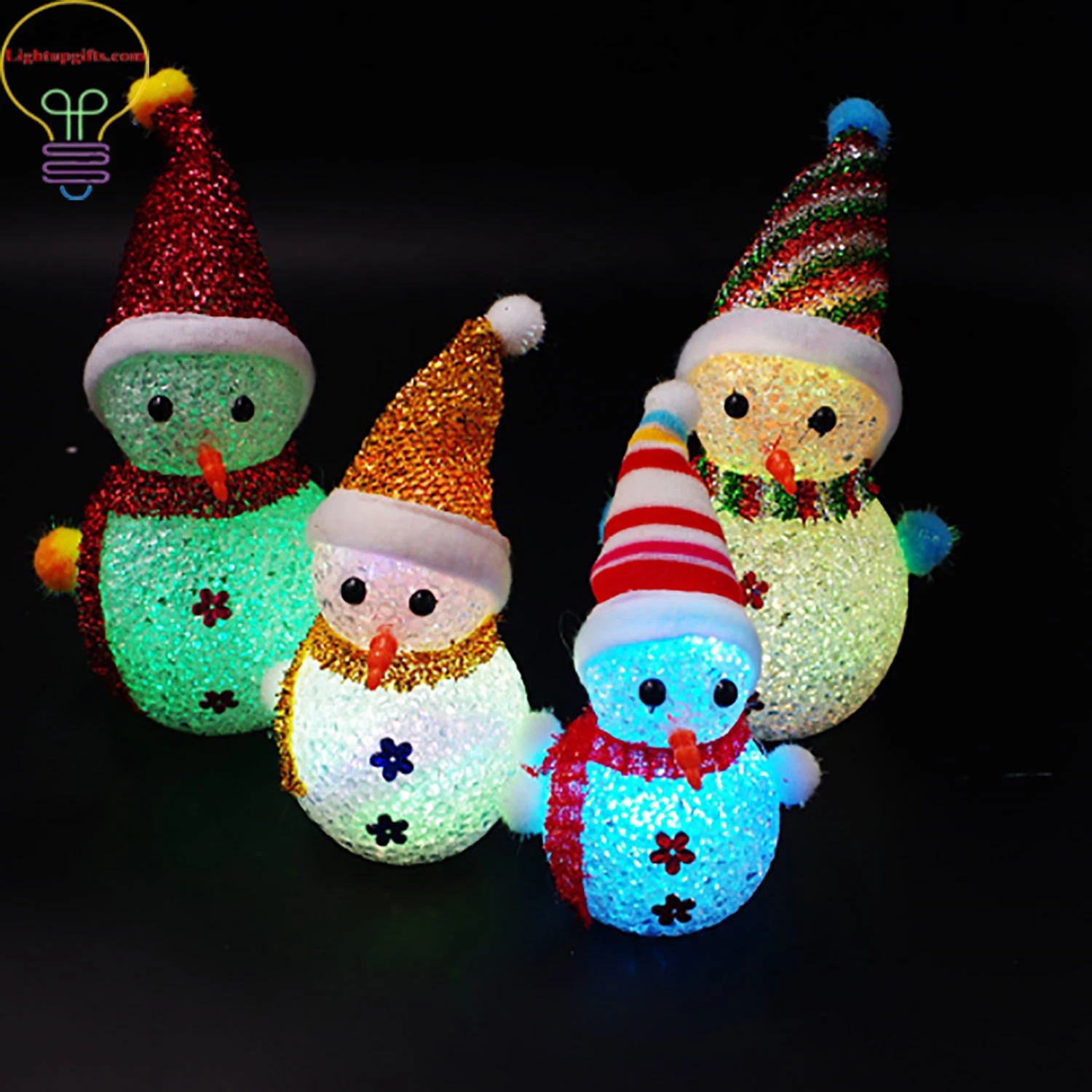 LED Lights Christmas Snowmen Colorful Crystal Grain Christmas Snowman Night Lamp LED