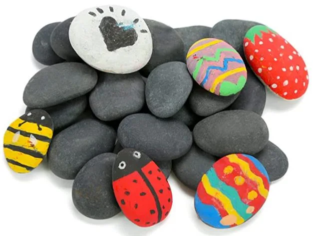 Rocas para la pintura, piedras de río a granel, 2-3 pulgadas lisas y planas Non-Porous rocas Pintura para niños pintores Maceta