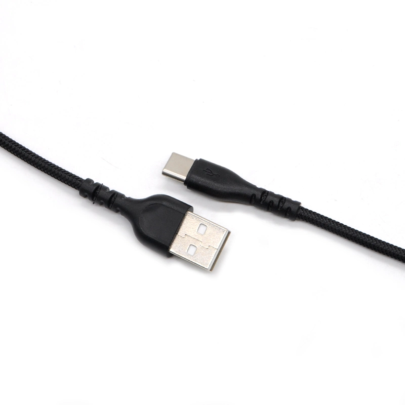 2.1A 50cm Black Wholesale/Supplier Nylon Braided Typec Cable Charging Cable Mobile Phone Accessories