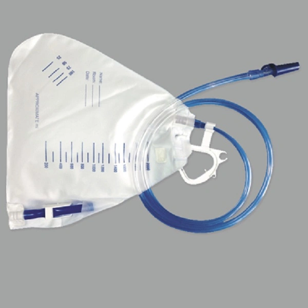 Medical Disposable 2000ml Sampling Inlet Valve Fold Clips Urine Bag (MT58043203)