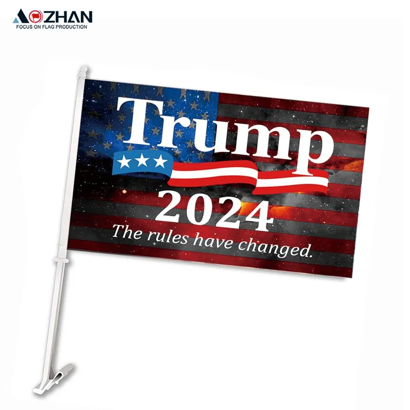 Custom Print Car Window Trump Flag Single Side Car Flag Double Sides Car Window Flag OEM Car Flag