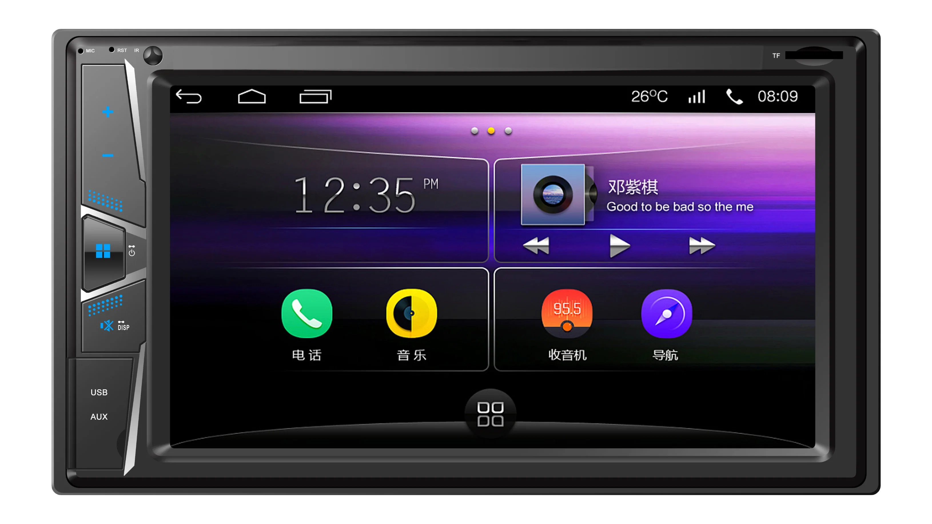 Universal Android 6.2 pulgadas con mando a distancia IC 7388Bt Enlace espejo 2DIN coche reproductor de MP5