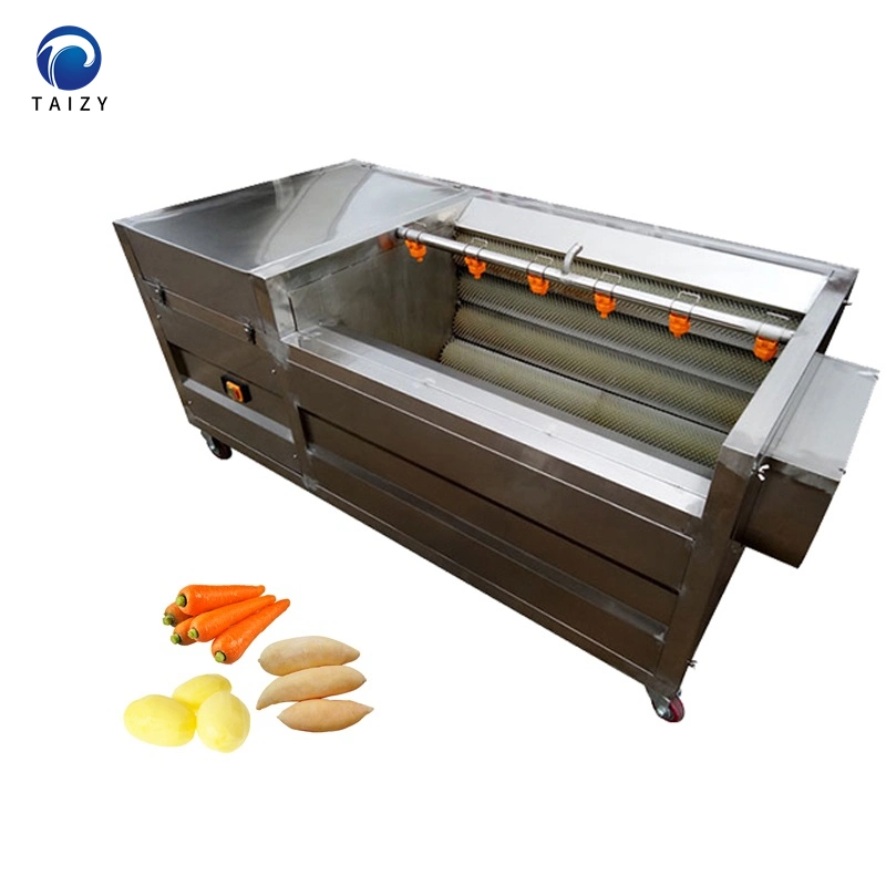 Potato Carrot Brush Roller Peeling Machine Root Vegetable Fruit Cleaner and Peeler