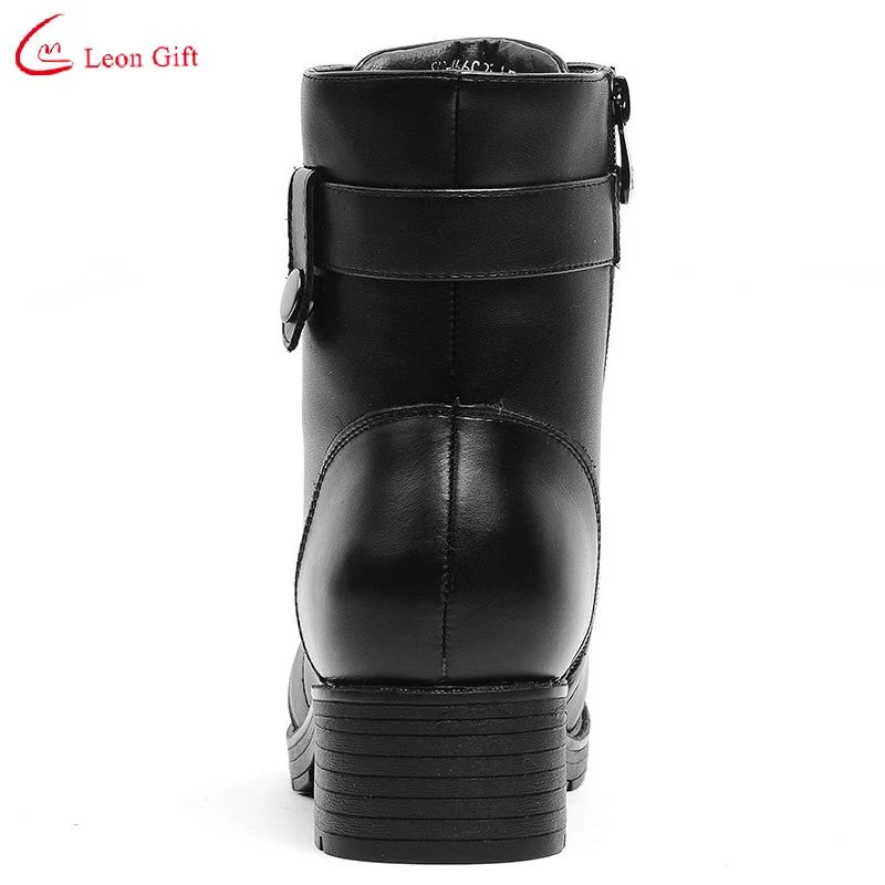 Wholesale Custom Winter Fashion Casual Leather Warm Outdoor Female Wool Cotton Martin Boots 