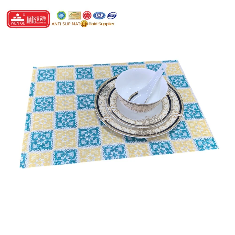 Custom Pad Printed Table Mat Dinner PVC Mesh Dining Table Use PVC Placemat