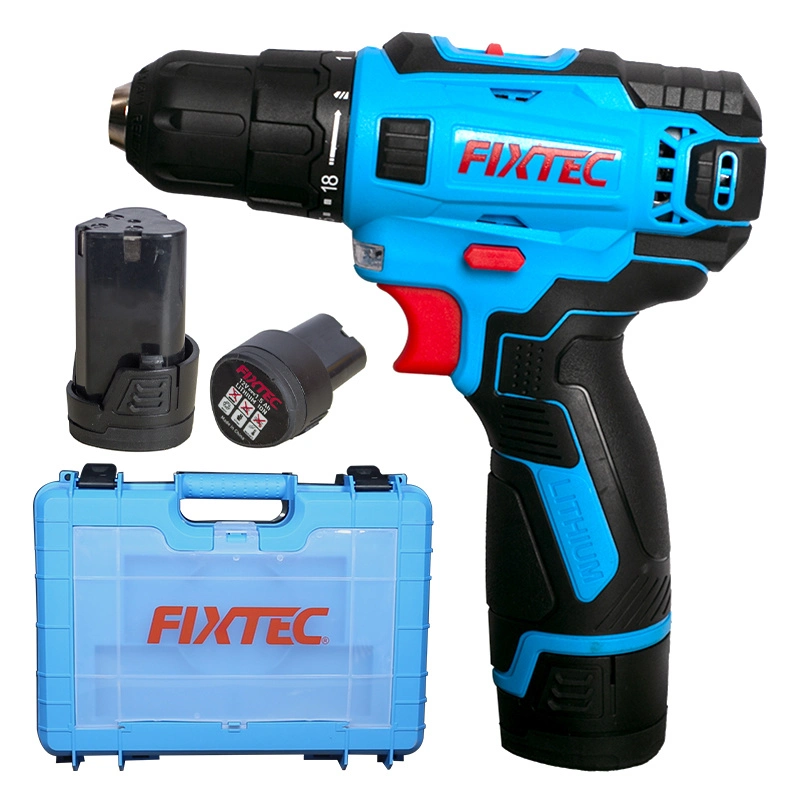Fixtec 12V Portable Lithium Battery Power Cordless Drill/Driver with Two Ni-CD Battery