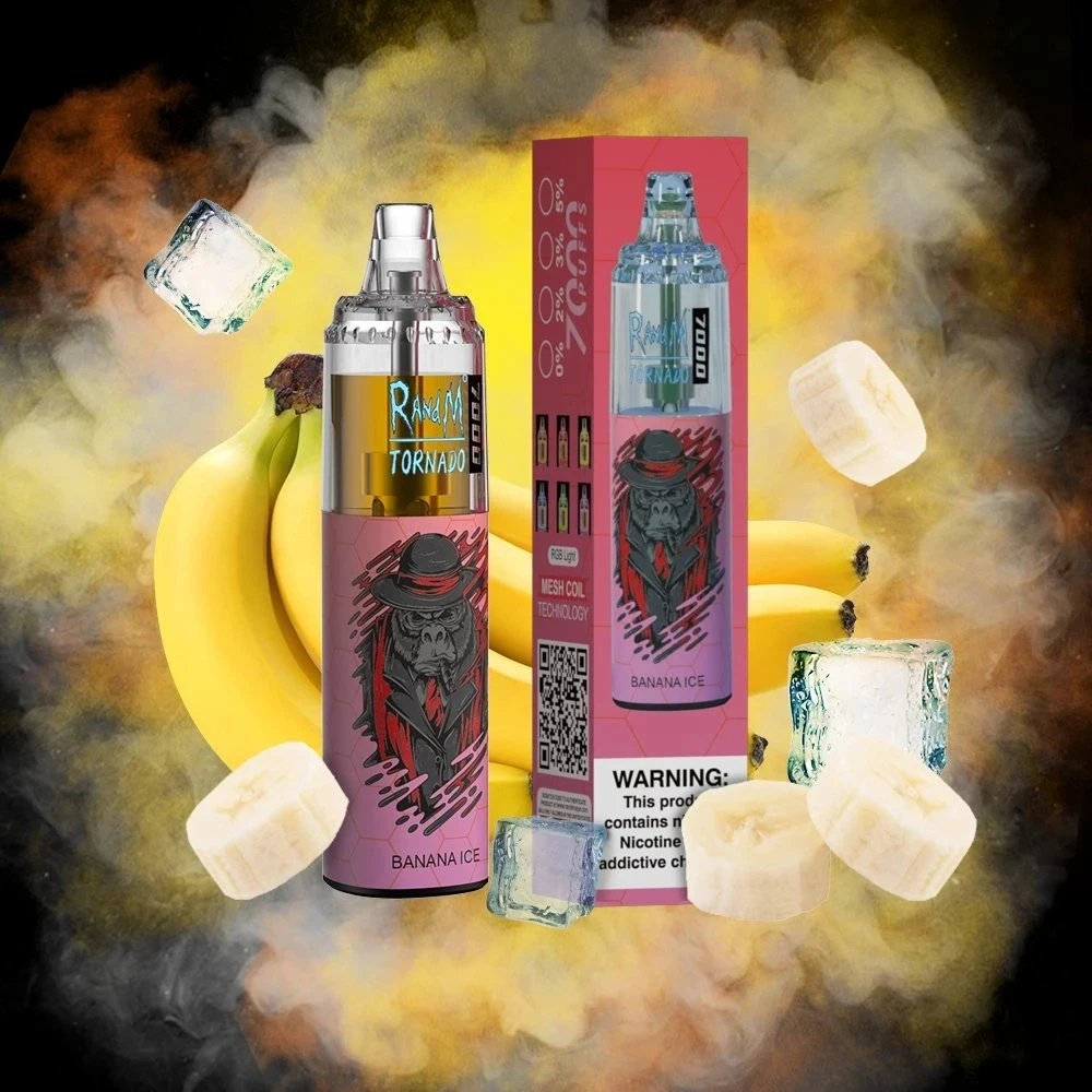 Randm Tornado 7000 Puffs NIC جهاز السجائر الإلكترونية القابل للاستخدام بطارية قوية ذات خرطوشة ممتلئة مسبقًا سعة 14 مل