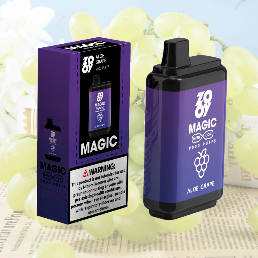 Einweg E Zigarette Zooy Magic 9000 Puffs Einweg-Vape Pen Aufladbare Netzspule 0% 2% 5% Nic Salt