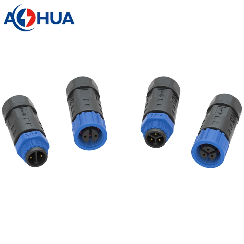 Power Wire Connectors Waterproof Cable M15 3 Pin IP67 Male Plug