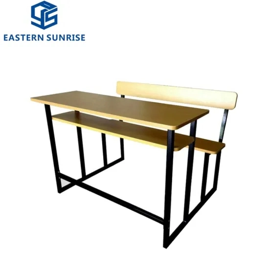 Cheap Restaurant/Dinningroom/Meetingroom Metal Wood Furniture Double Desk and Chair