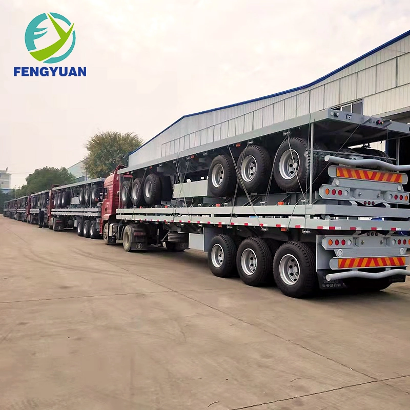 40 Ton 3 Axles 40 FT 45 FT Low Flatbed Flat Bed Container Semi for Sale