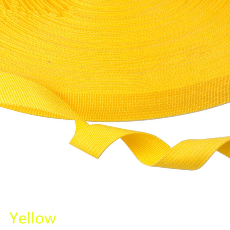 Yellow Color Plain Weave Strapping Sewing Accessories Polypropylene PP Webbing Ribbon Belt Bag Webbing