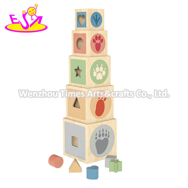 Kids Toddler Baby Gift Montessori Educational Wooden Toys Stacking and Nesting Cubes