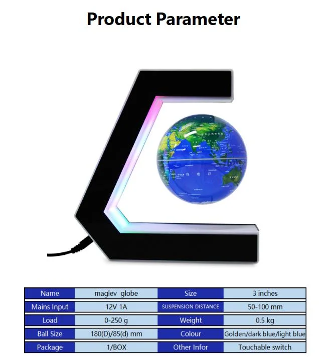 Пластиковая карта мира глобус вращающийся магнитный левитация Глобус магнитное поплачивание Globe для настольных детей. Образование