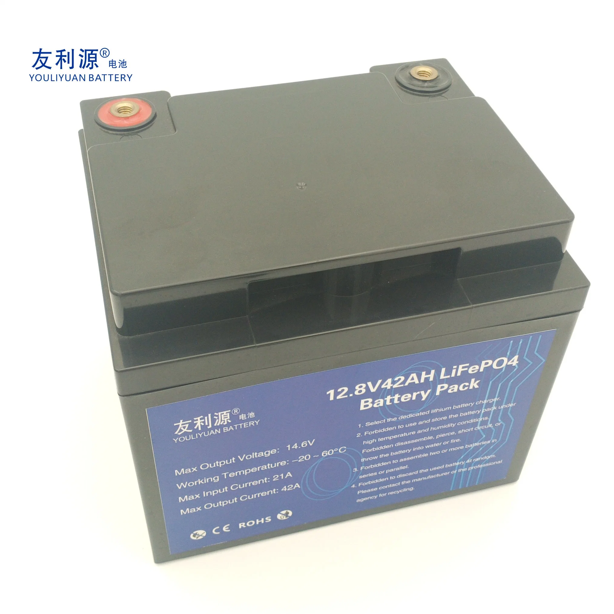 Deep Cycle China Manufacturer Rechargeable Battery Pack 12.8V 42ah LiFePO4 Battery with BMS for Wind System/Lighting