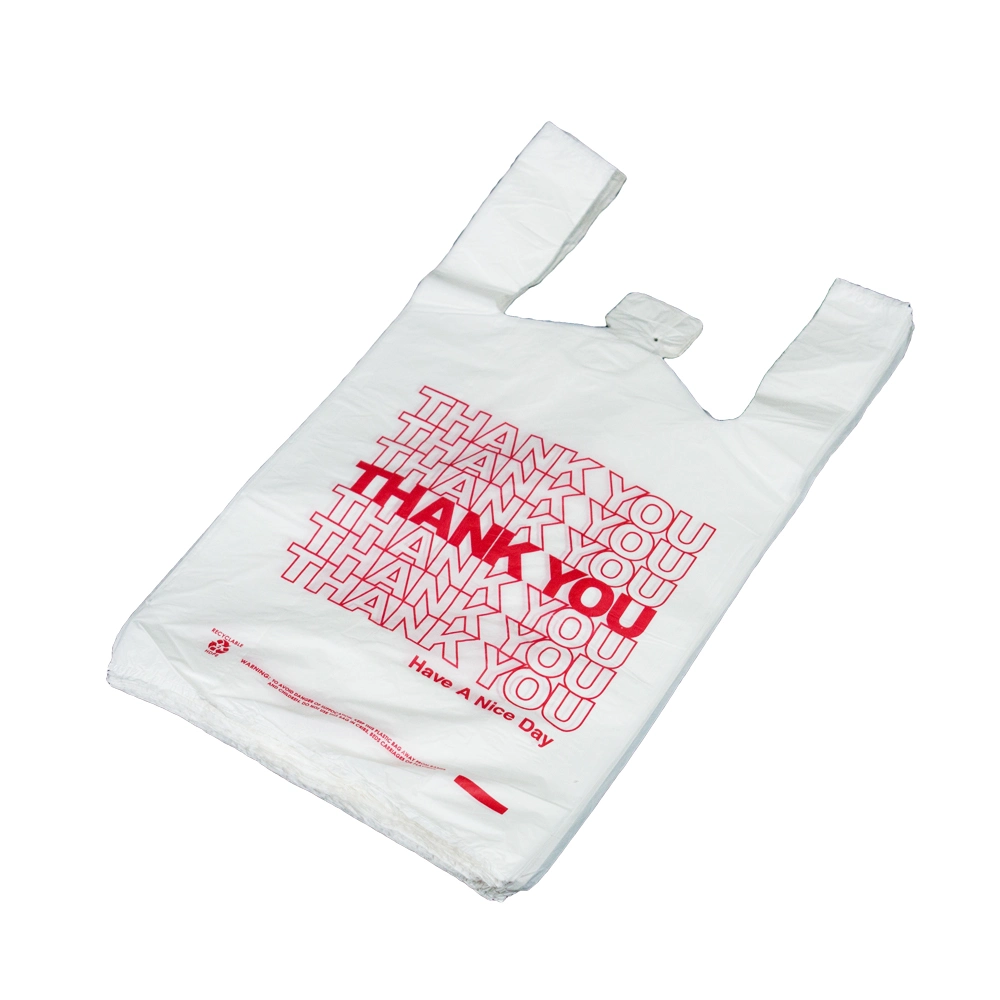 100% Compostable Plastic Handle Carry Shopping Bagst-Shirt Bag