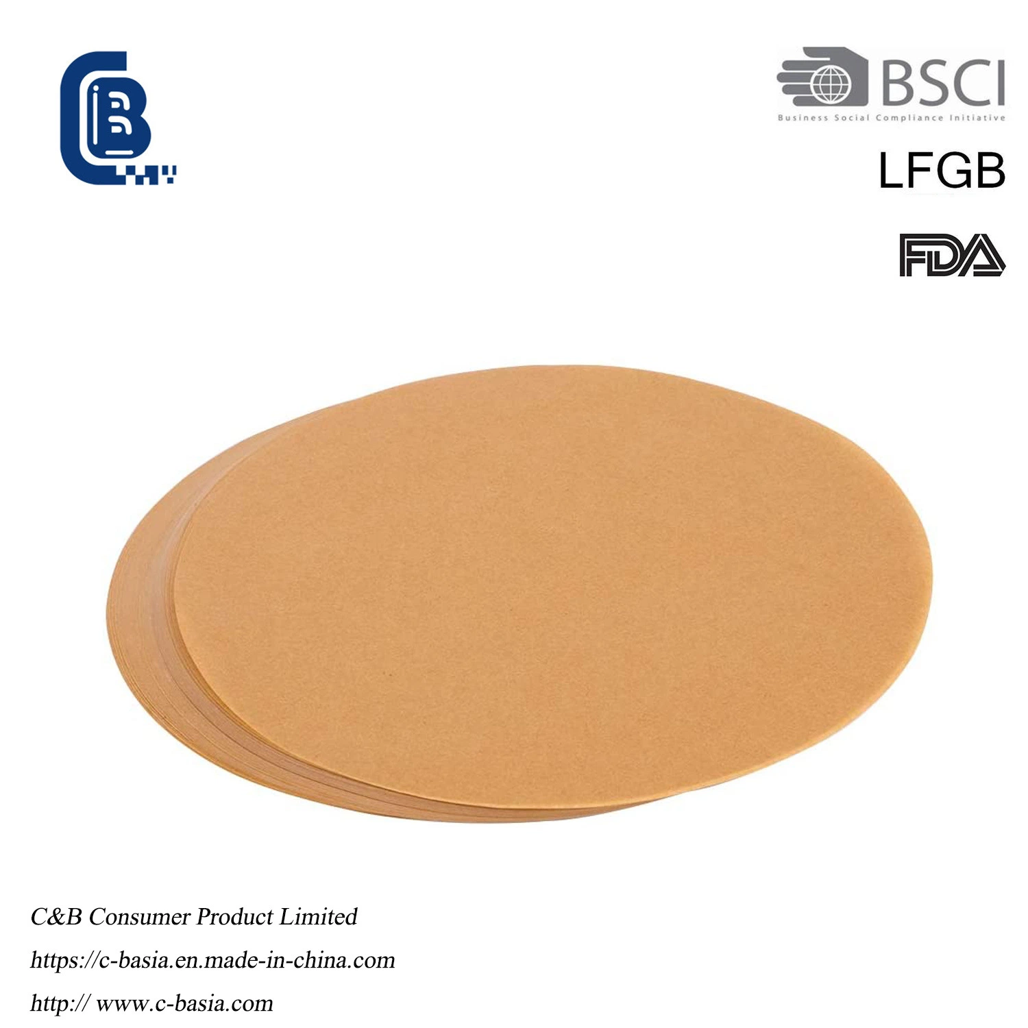 Pre-Cut Round Parchment Paper Silicone-Coated Greaseproof Baking Paper Wrappers