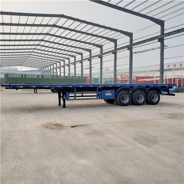 Brand New Chinese Famous Brand 40 Feet Container Transport Flatbed Semi Trailer