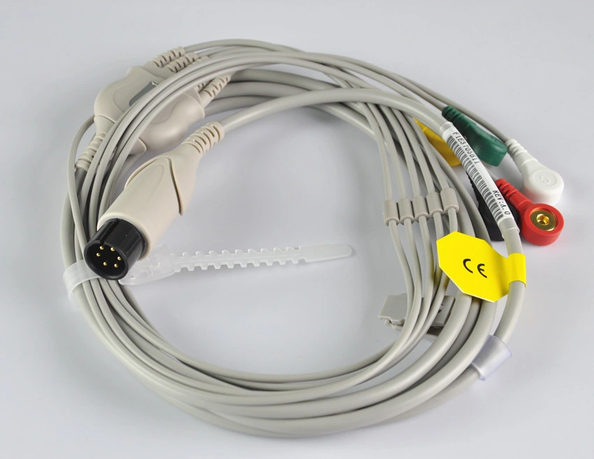 6-poliges EKG-Kabel mit 5 Ableitungen für Patientenmonitore