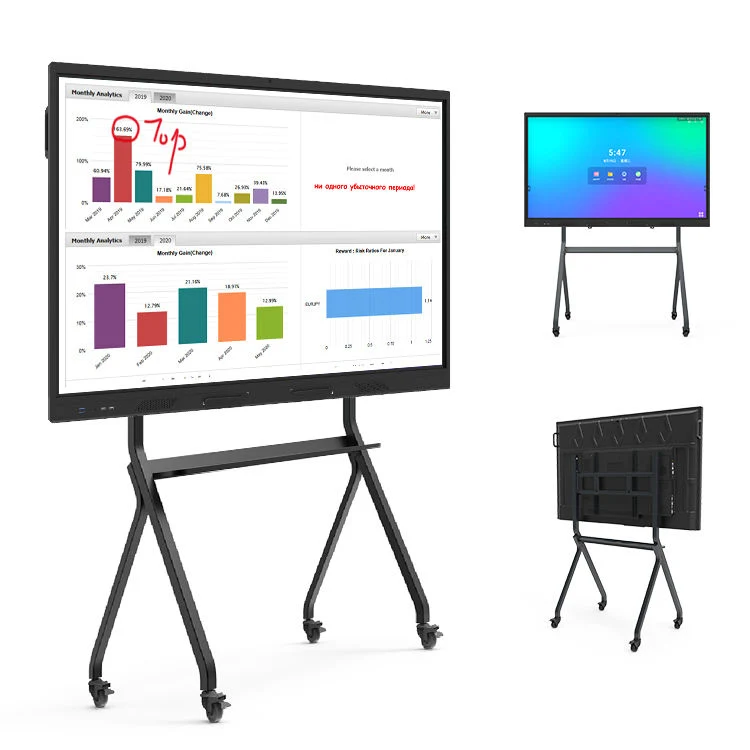 OEM ODM 4K OPS 32 43 50 Inch LCD Display Screen Smart Board Whiteboard Touch Interactive Monitor