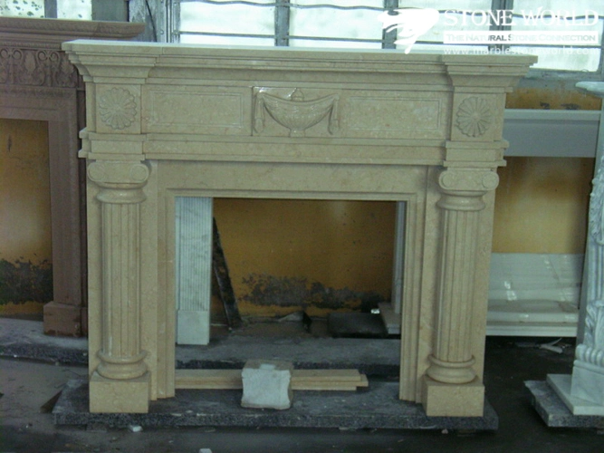Stone Fireplace Mantel with Marble Granite Limestone Sandstone