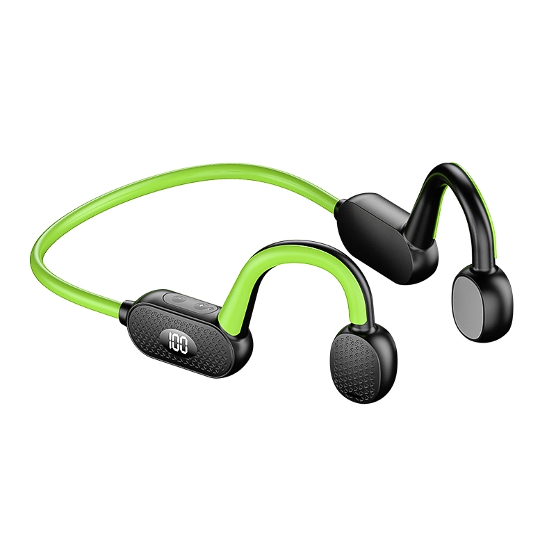 Waterproof Bone Conduction Headset Sports Hook Headphones with Mic Handsfree Calling Ear Hook Black Movement Earphone.