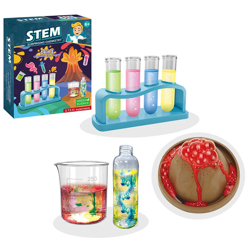 14 en la cola de los niños el aprendizaje educativo 1ciencia química Kit para los niños Science &amp; Engineering Juguetes