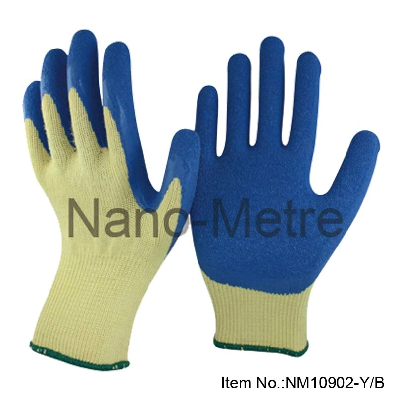 Nmsafety 10g Blue Latex Coated Labor Hand Work Gloves