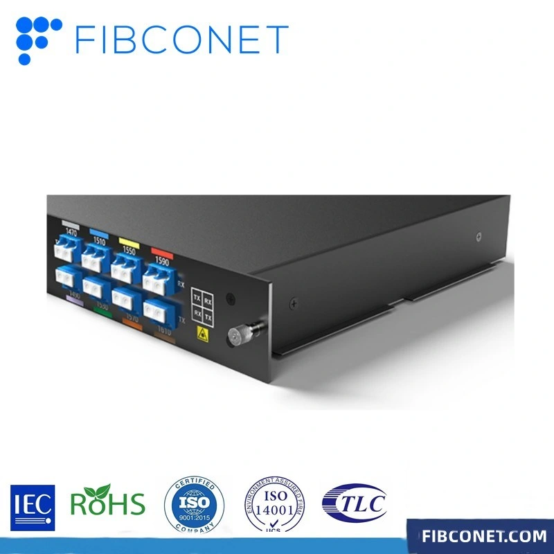 FTTH 8CH 1470-1610nm CWDM MUX Demux LC UPC Lgx Box وحدة CWDM البصرية من الألياف