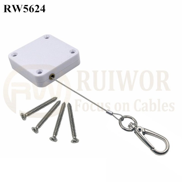 Display Retractable Cable Square Heavy Duty Retractable Cable Plus Key Hook