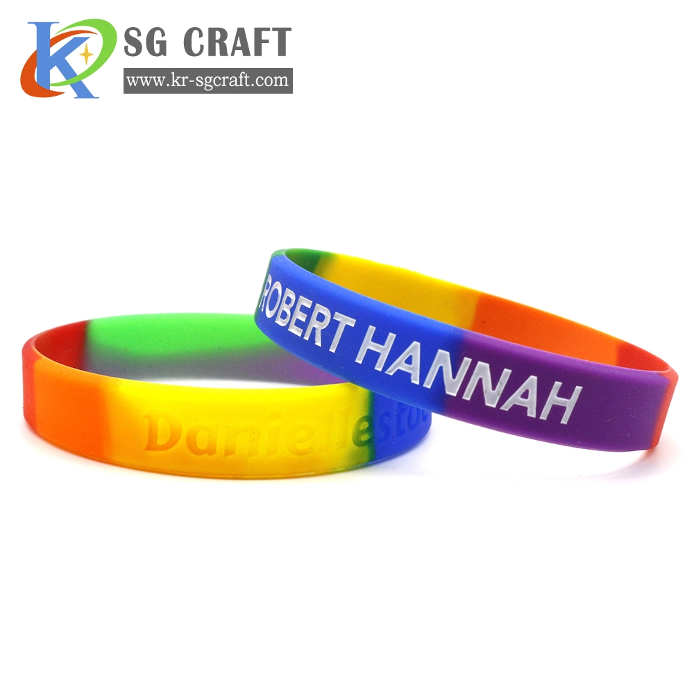 Custom No. 1 Rainbow Wrist Band Silicone Wristband with Best Service