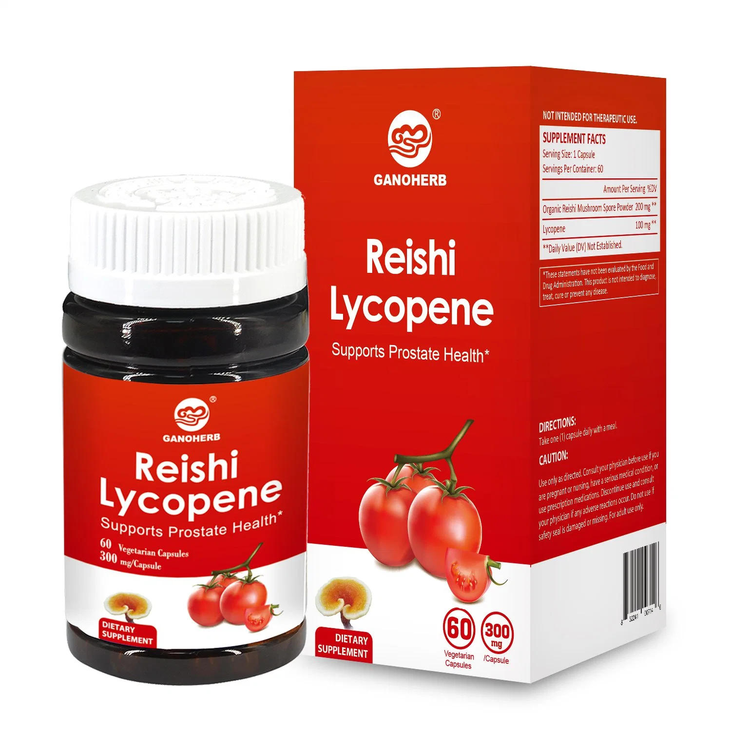 Le champignon Reishi organiques Spore Capsule avec le lycopène des tomates naturelles